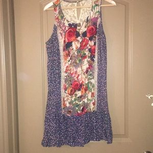 Umgee Floral Drop Waist Dress